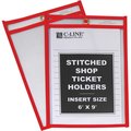 C-Line Products Shop Ticket Holder, 6"Wx9"H, 25/BX, Red 25PK CLI43969